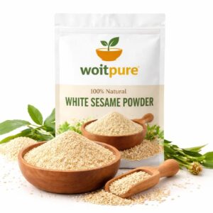 Organic White Sesame Powder 200g | Cold-Processed | Woitpure