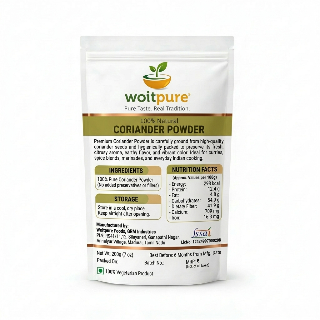Organic Coriander Powder 200g | Stone-Ground | Woitpure - Image 2