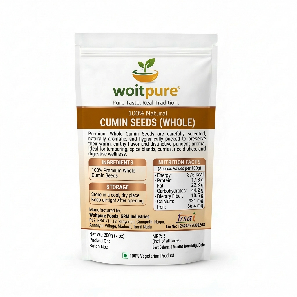 Organic Cumin Seeds 200g | High Volatile Oil | Woitpure - Image 2