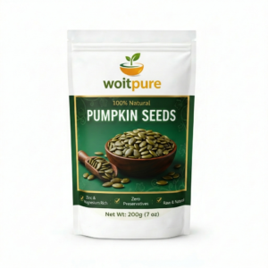 Organic Pumpkin Seeds 200g | Raw, High Zinc | Woitpure