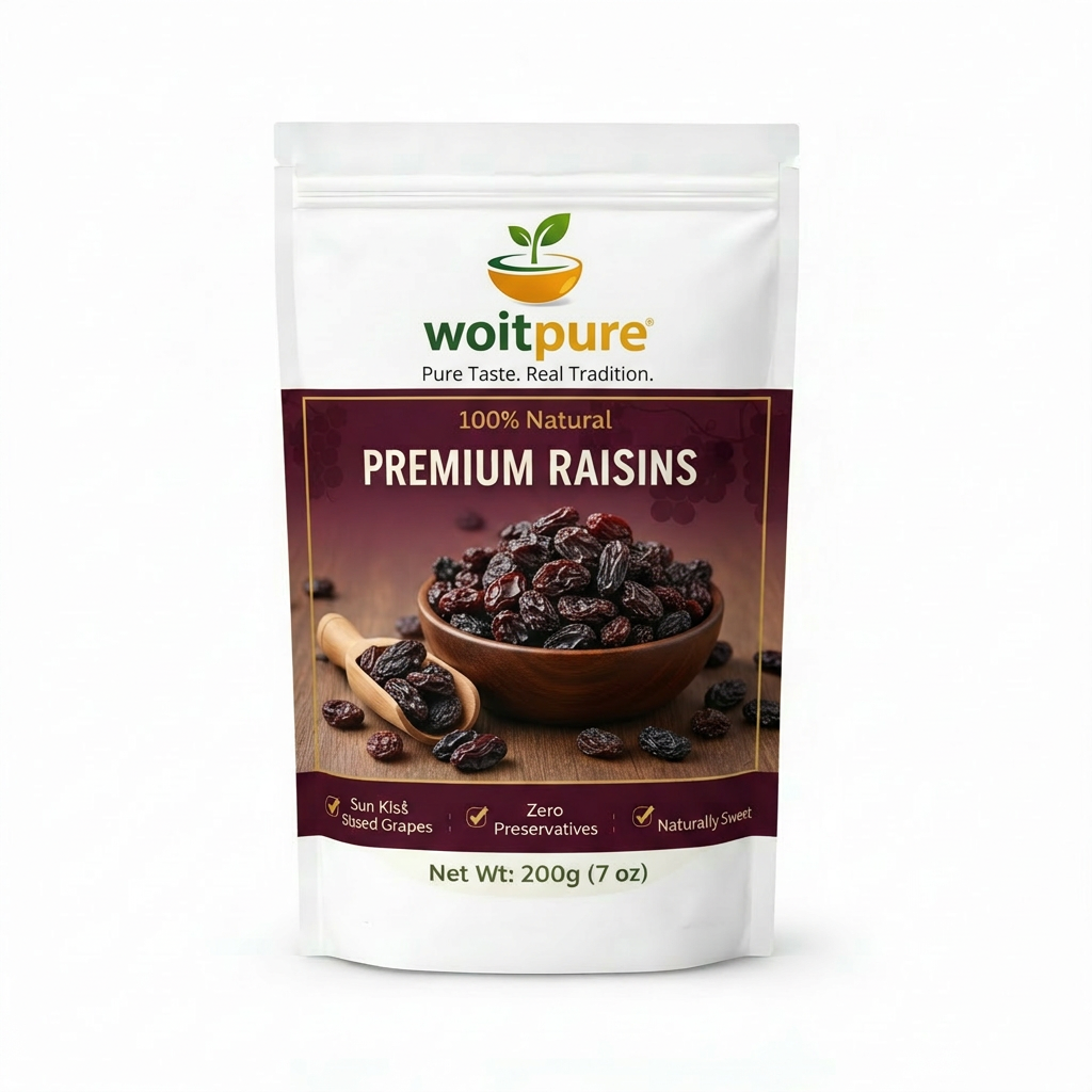 Organic Raisins 200g | No Sulphur, No Mineral Oil | Woitpure