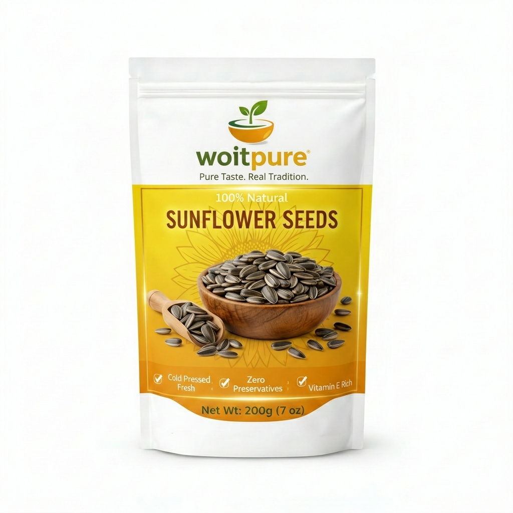 Organic Sunflower Seeds 200g | Raw, Vitamin E | Woitpure