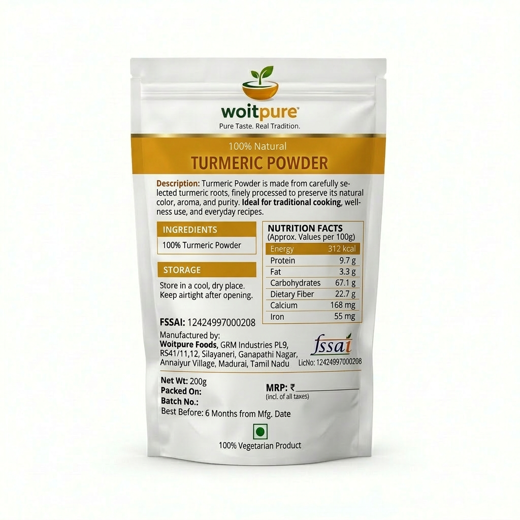 Organic Turmeric Powder 200g | 3%+ Curcumin | Woitpure - Image 2